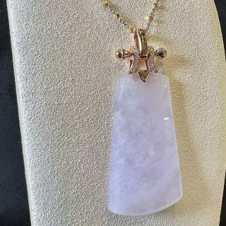 18K真鑽紫羅蘭平安無事牌吊墜 DB3