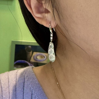 18K真鑽玻璃種福豆耳環 DB3