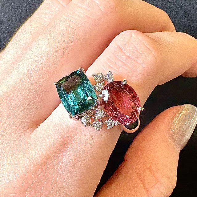 天然巴西碧璽戒指DB3