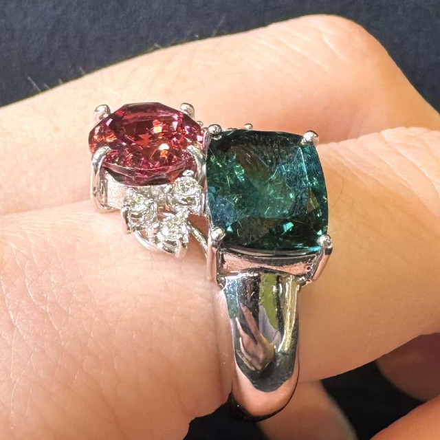 天然巴西碧璽戒指DB3