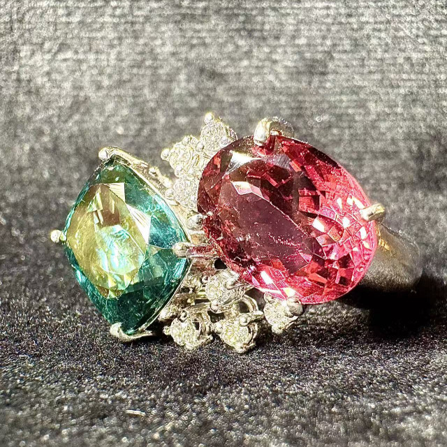 天然巴西碧璽戒指DB3