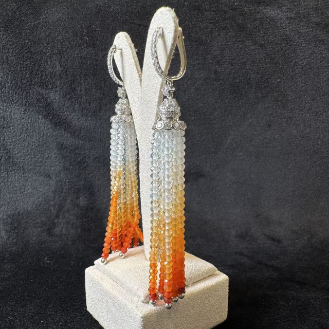 18K真鑽火蛋白石流蘇耳環 DB3