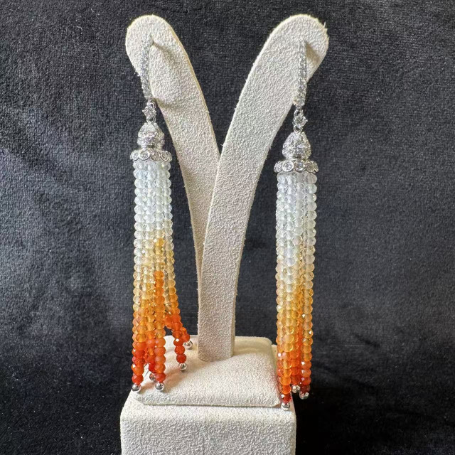 18K真鑽火蛋白石流蘇耳環 DB3