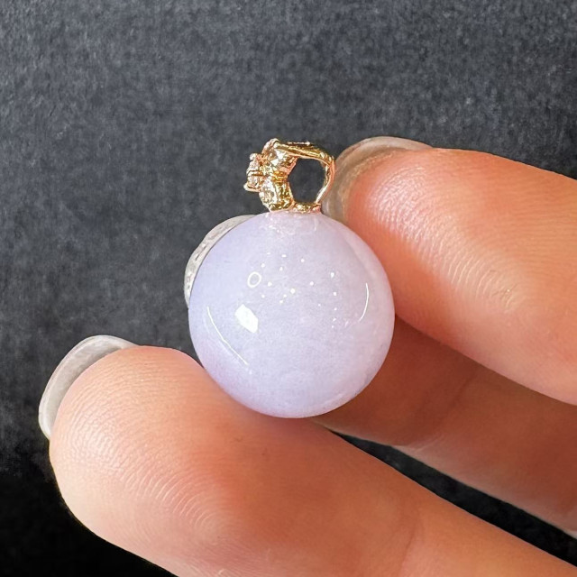 18K真鑽紫羅蘭圓珠吊墜 DB3