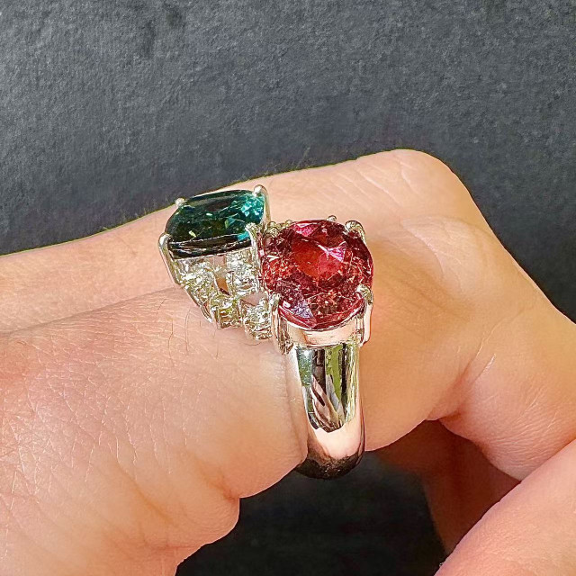 天然巴西碧璽戒指DB3