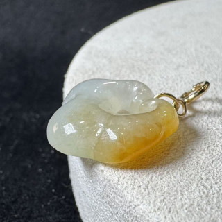 黃翡如意小滴溜隨意扣18K金 DB5