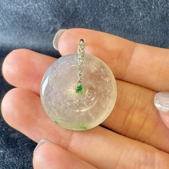 冰種平安扣吊墜18K金真鑽 DB4