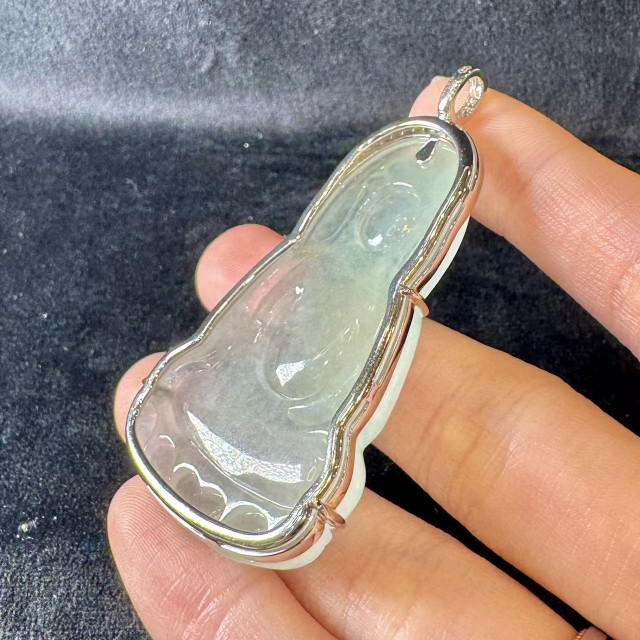 冰種觀音吊墜18K金真鑽 DB4