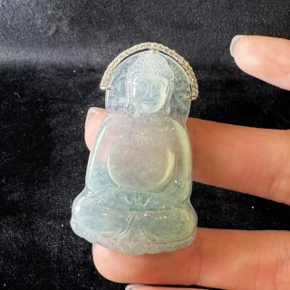 冰種觀音吊墜18K金真鑽 DB4