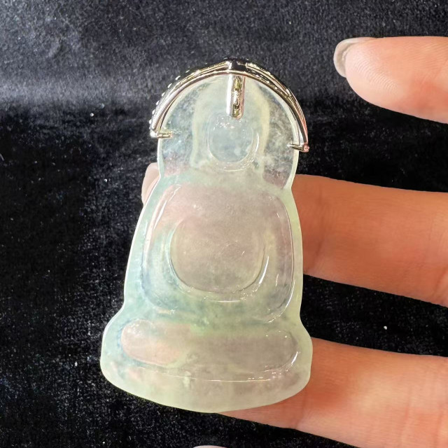 冰種觀音吊墜18K金真鑽 DB4