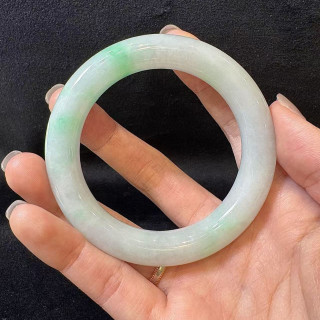 冰糯春彩圓骨翡翠手鐲 DB4