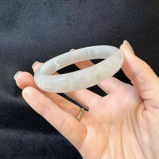 白翡冰糯種大圓平安鐲 DB4