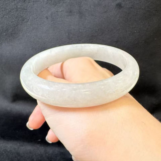 白翡冰糯種大圓平安鐲 DB4