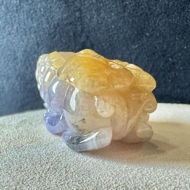 黃紫翡翠共生貔貅擺件 DB4
