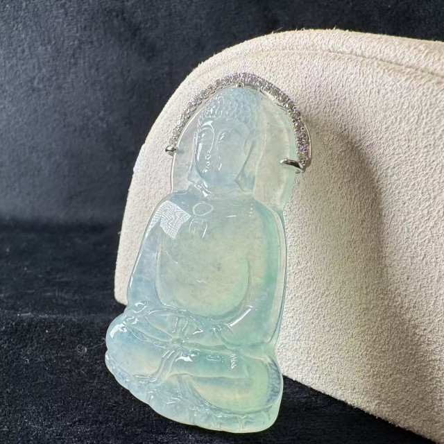 冰種觀音吊墜18K金真鑽 DB4