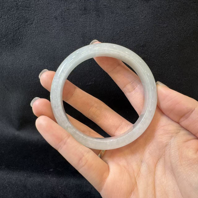 白翡冰糯種大圓平安鐲 DB4