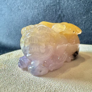 黃紫翡翠共生貔貅擺件 DB4