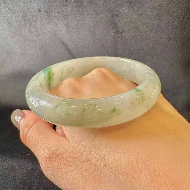 冰糯種飄蘭花平安鐲 DB4