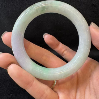 冰糯春彩圓骨翡翠手鐲 DB4