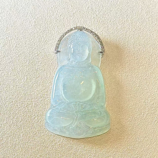 冰種觀音吊墜18K金真鑽 DB4