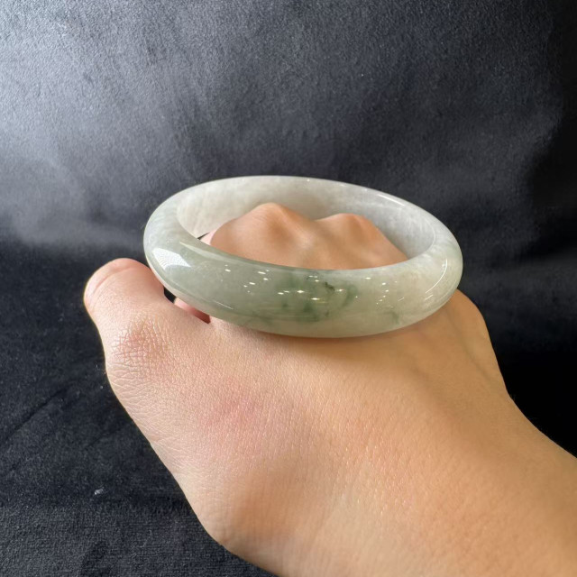 冰糯種飄花平安鐲 DB4