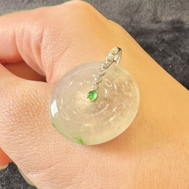 冰種平安扣吊墜18K金真鑽 DB4