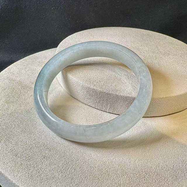 白翡冰糯種大圓平安鐲 DB4