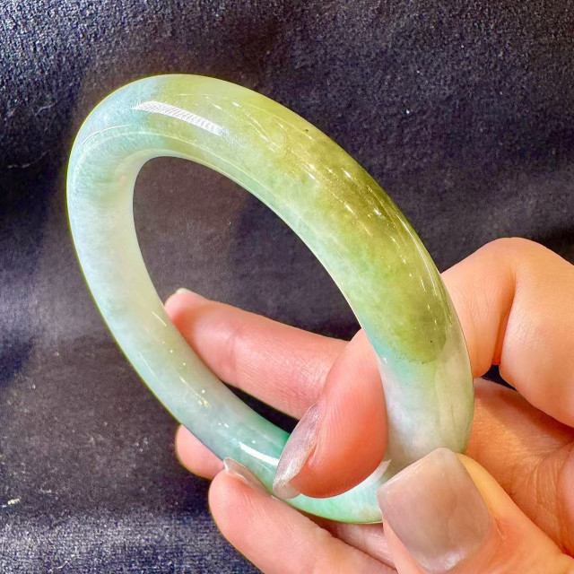 三彩圓骨翡翠手鐲 DB4