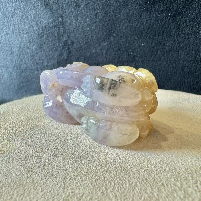 黃紫翡翠共生貔貅擺件 DB4