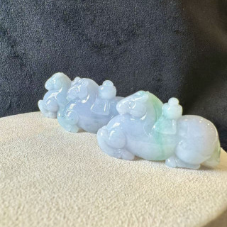 翡翠馬上有錢小擺件 DB4