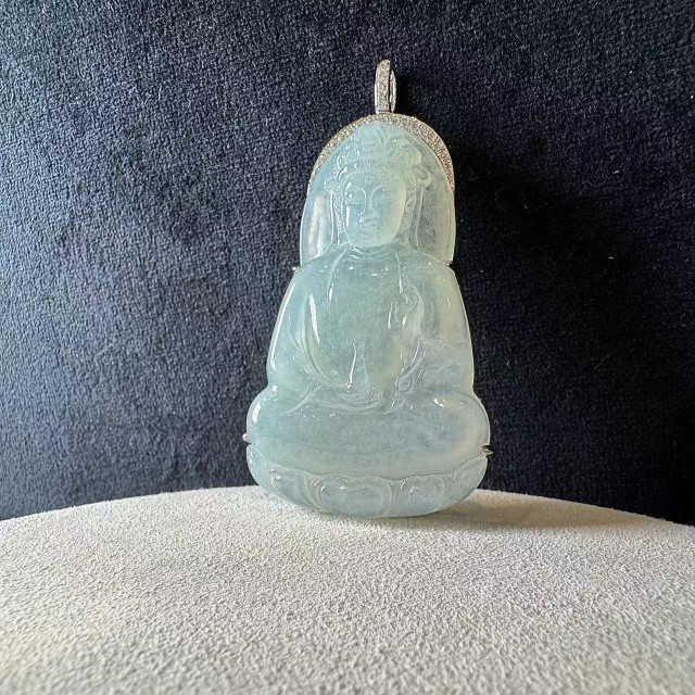 冰種觀音吊墜18K金真鑽 DB4