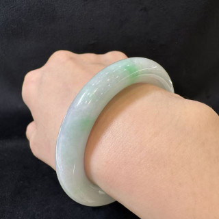冰糯春彩圓骨翡翠手鐲 DB4