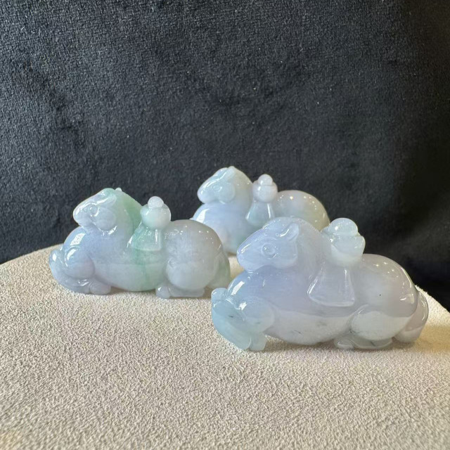 翡翠馬上有錢小擺件 DB4