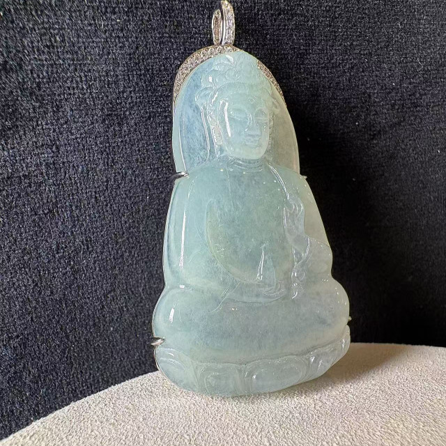 冰種觀音吊墜18K金真鑽 DB4