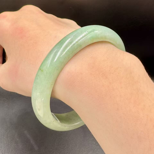 豆糯種翠綠平安鐲DB5