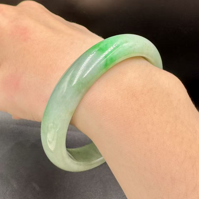 豆糯種翠綠平安鐲DB5