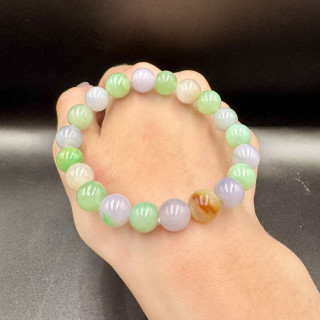 多彩翡翠圓珠手串DB5