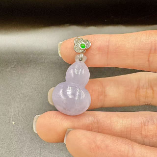 冰種紫翡葫蘆吊墜DB5
