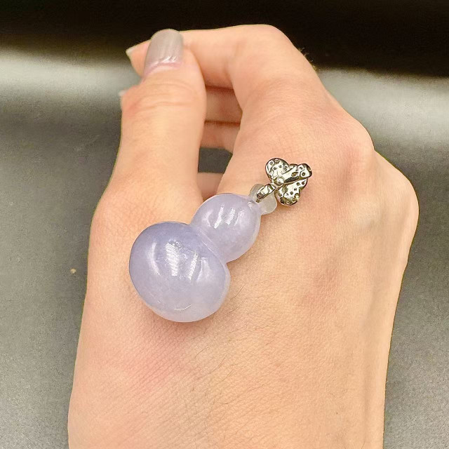 冰種紫翡葫蘆吊墜DB5