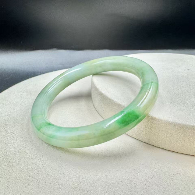 豆糯種三彩圓骨手鐲 DB5