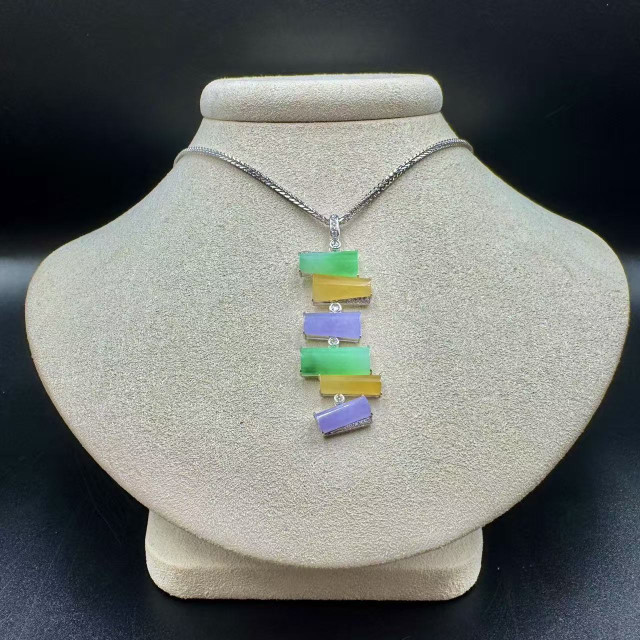 隨心所欲18K金真鑽幾何翡翠墜飾DB5