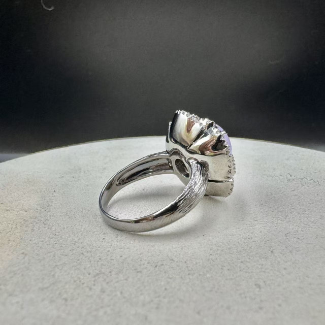 18K金真鑽紫羅蘭蛋面戒指DB5