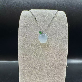 18K金真鑽冰種白翡蘋果吊墜DB5