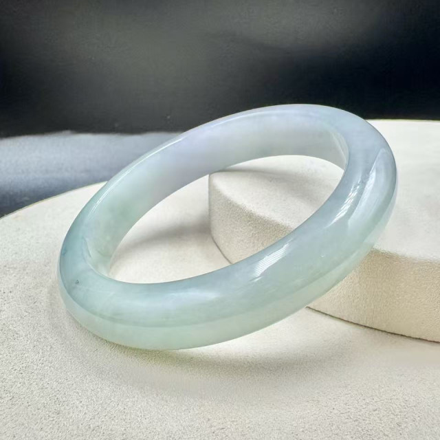 冰糯種淡春彩平安鐲DB5