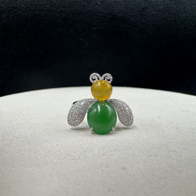 18K金真鑽自然田園蜜蜂造型戒指DB6