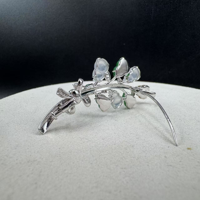 18K真鑽冰種葫蘆造型胸針DB6