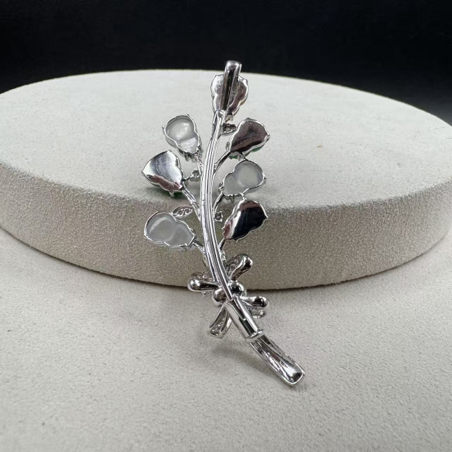 18K真鑽冰種葫蘆造型胸針DB6