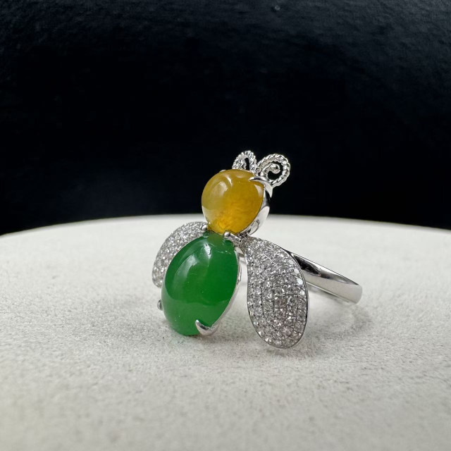 18K金真鑽自然田園蜜蜂造型戒指DB6