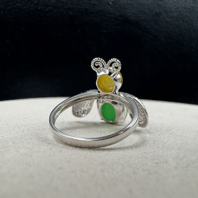 18K金真鑽自然田園蜜蜂造型戒指DB6