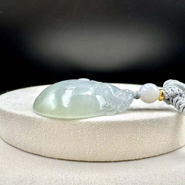 冰糯種貔貅金錢吊墜DB7